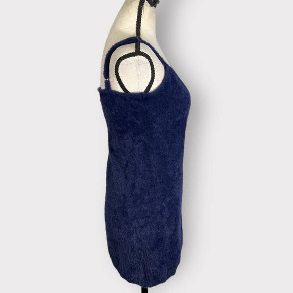 Savage x Fenty Navy Blue Fluff It Up Slip Mini Dress Women's Size Medium - Picture 6 of 11